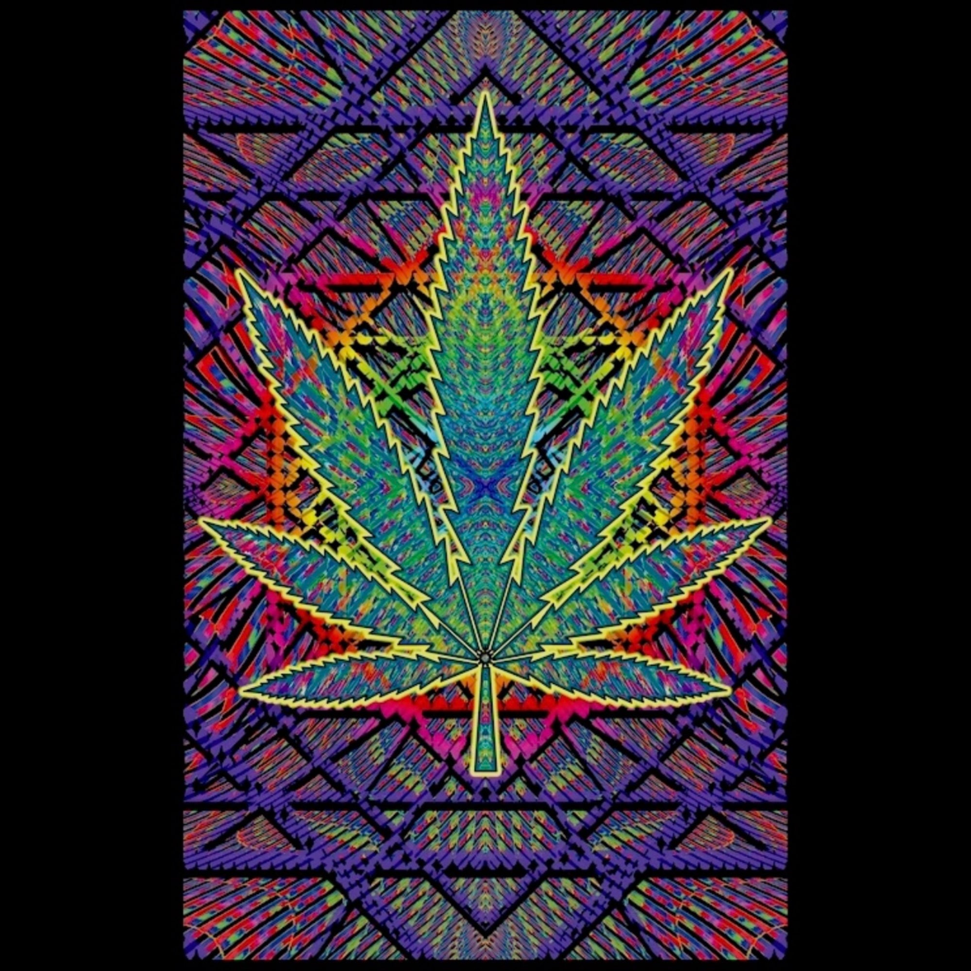 weed blacklight poster