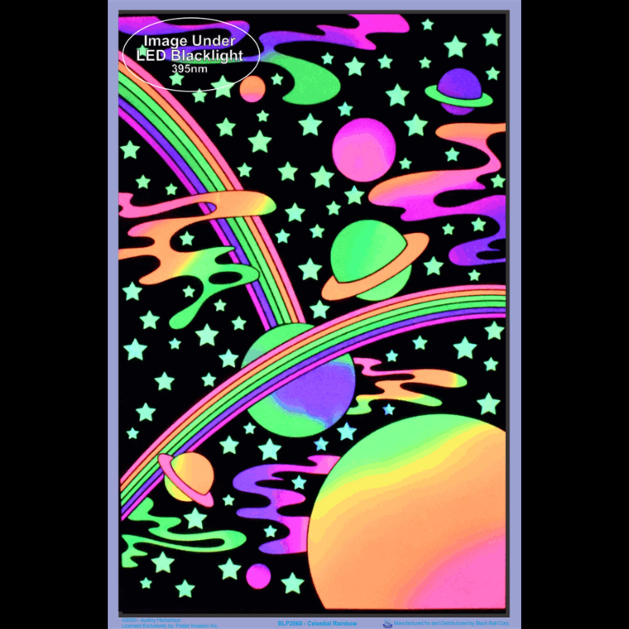 Celestial Rainbow Blacklight Poster