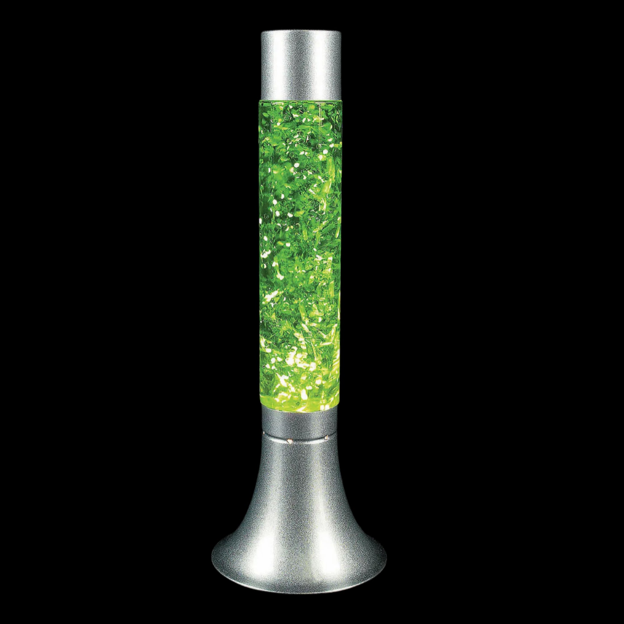 green glitter lamp